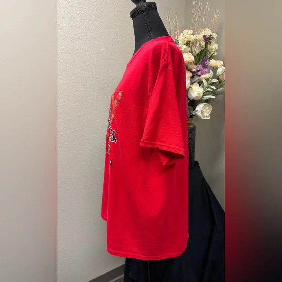 Port & Company Trendy Red Merry Christmas Y'all T-Shirt Size Large - Picture 4 of 8